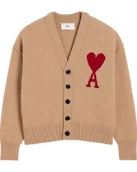 AMI Paris Ami de Coeur Cardigan Nude