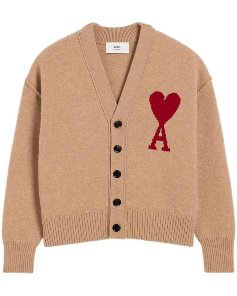 AMI Paris Ami de Coeur Cardigan - Nude Nude