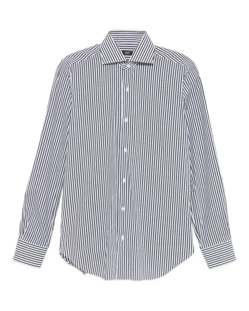 BARBA Gestreiftes Hemd - Schwarz Schwarz