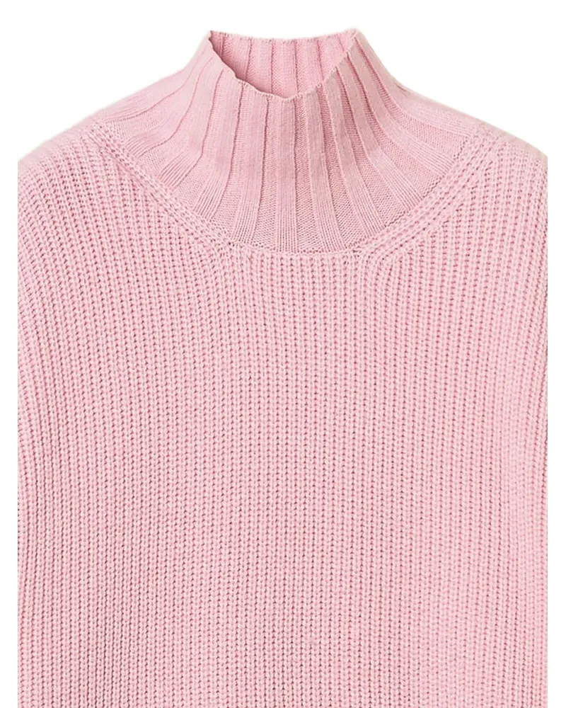 Twin-Set Gerippter Rollkragenpullover - Rosa Rosa