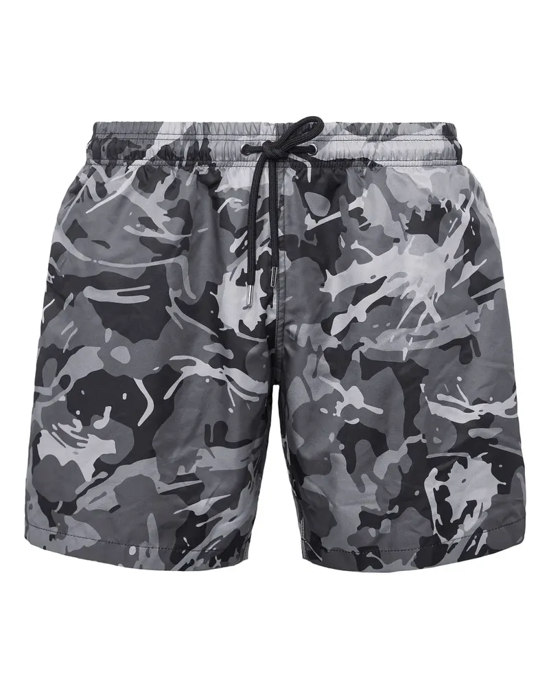 Philipp Plein Badeshorts mit Camouflage-Print - Schwarz Schwarz