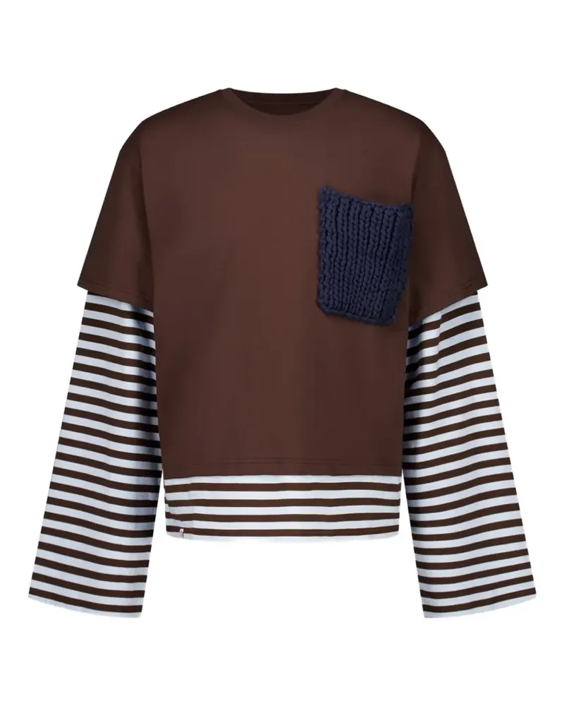 Charles Jeffrey Loverboy T-Shirt mit aufgesetzter Tasche - Braun Braun