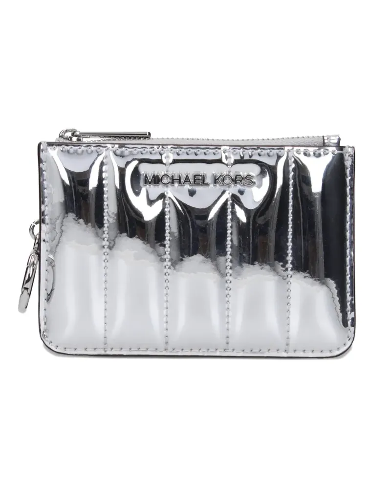 Michael Kors quilted metallic-finish wallet - Silber Silber