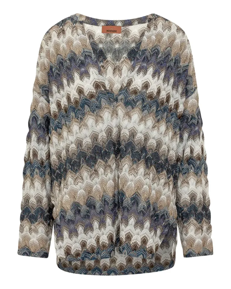 Missoni zigzag-pattern metallic blouse - Nude Nude