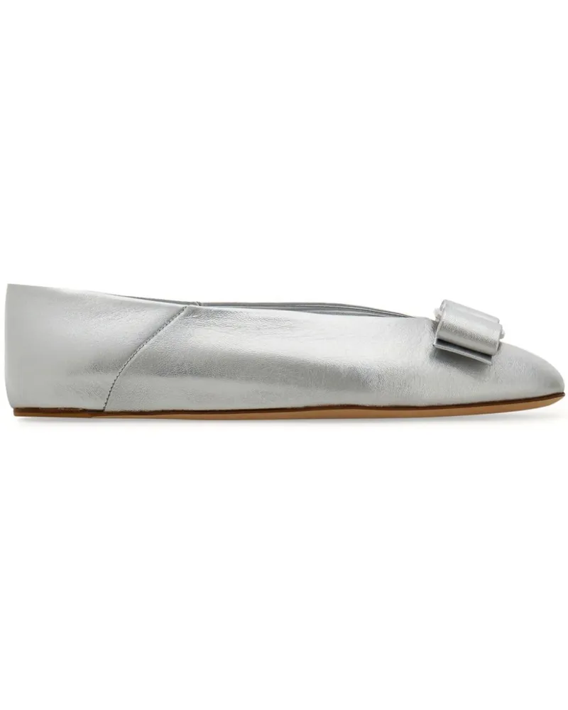 Ferragamo Vara Bow Ballerinas - Silber Silber