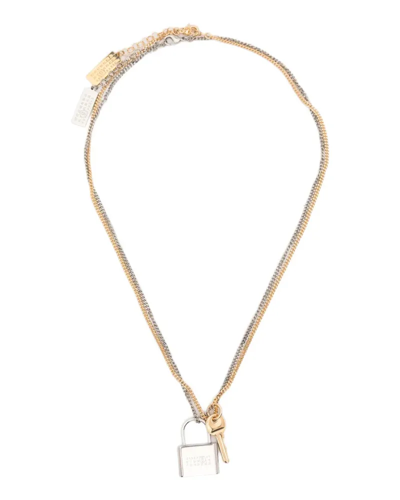 Maison Margiela Halskette mit Schloss- und Schlüsselanhänger - Gold Gold