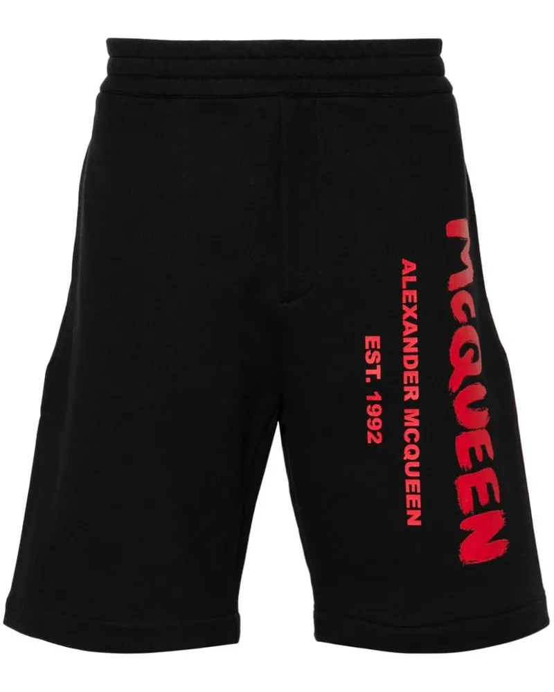 Alexander McQueen Shorts mit Logo-Print - Schwarz Schwarz