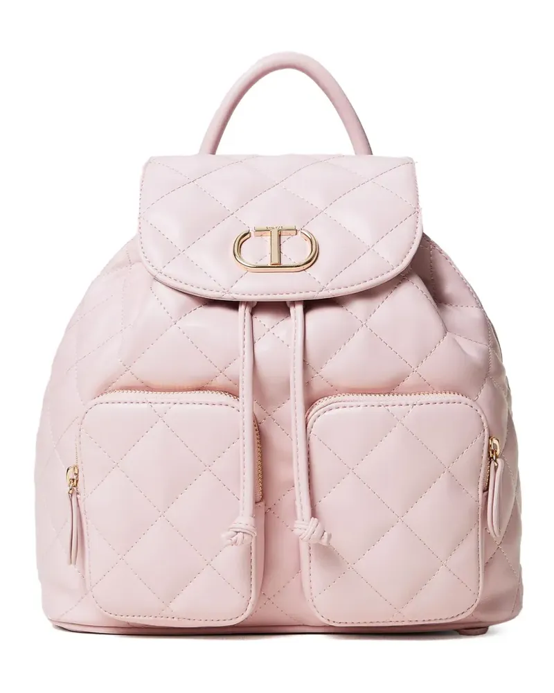Twin-Set Rucksack mit Logo-Schild - 00714 ROSA PARISIENNE 00714