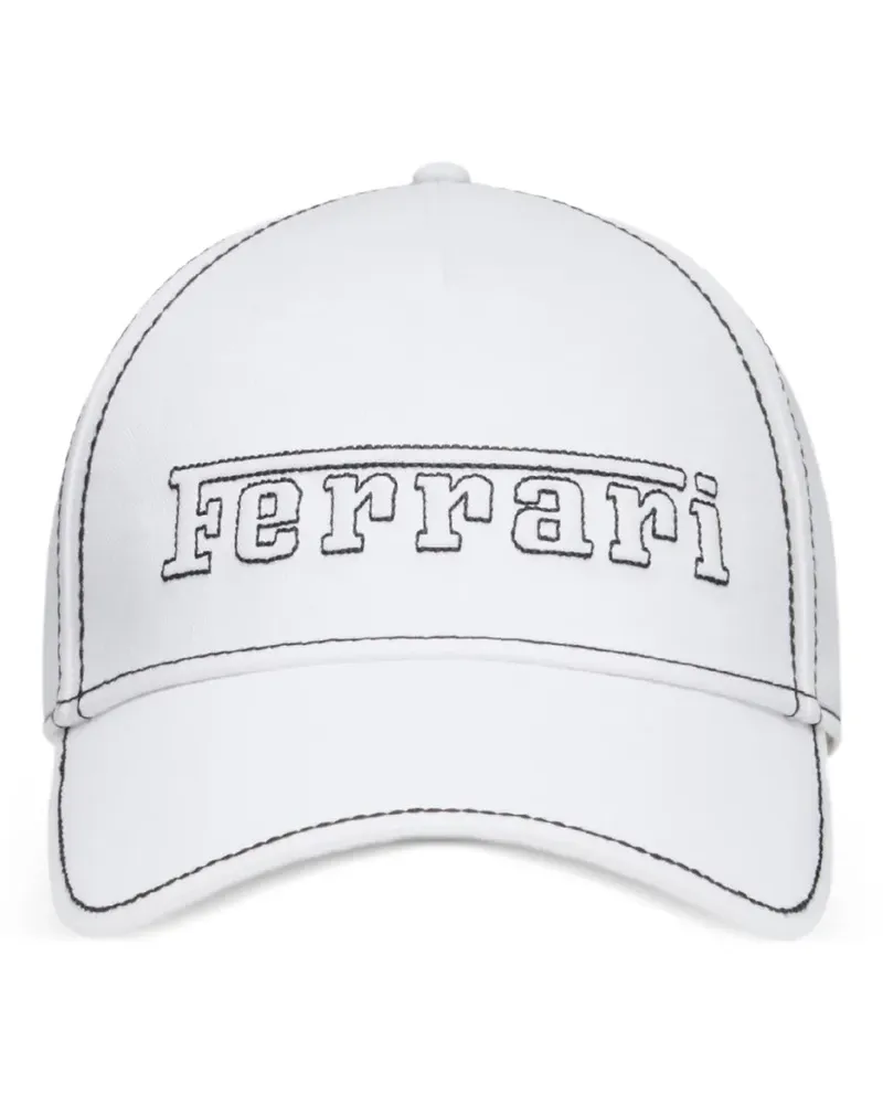 Ferrari Baseballkappe mit Logo-Stickerei - Weiß Weiß
