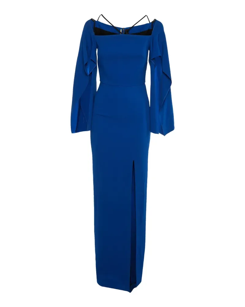 Roland Mouret off-shoulder slit maxi dress - Blau Blau