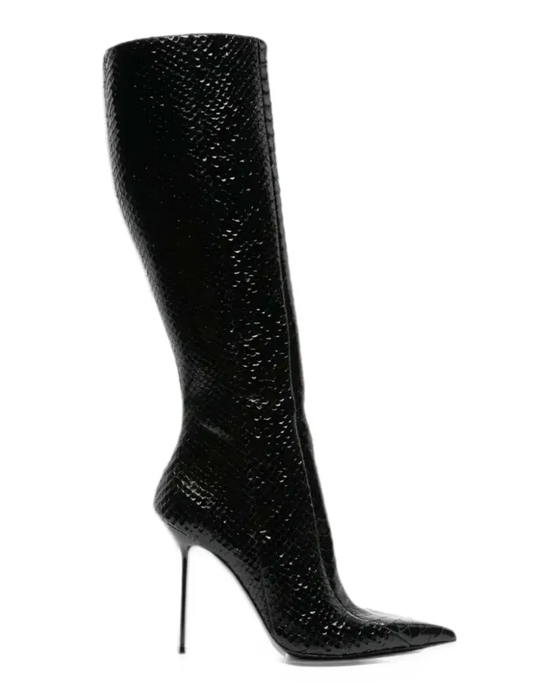 Paris Texas Lidia Stiefel mit Pythonprint - Schwarz Schwarz