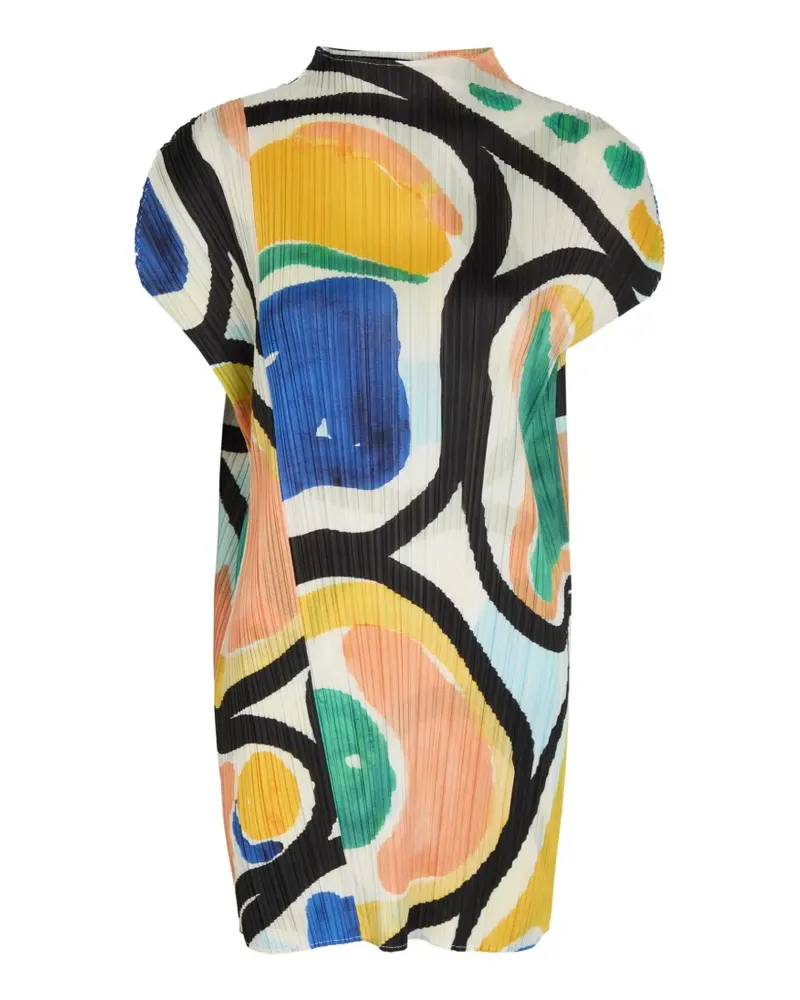 Issey Miyake Rock Minikleid mit abstraktem Print - Nude Nude