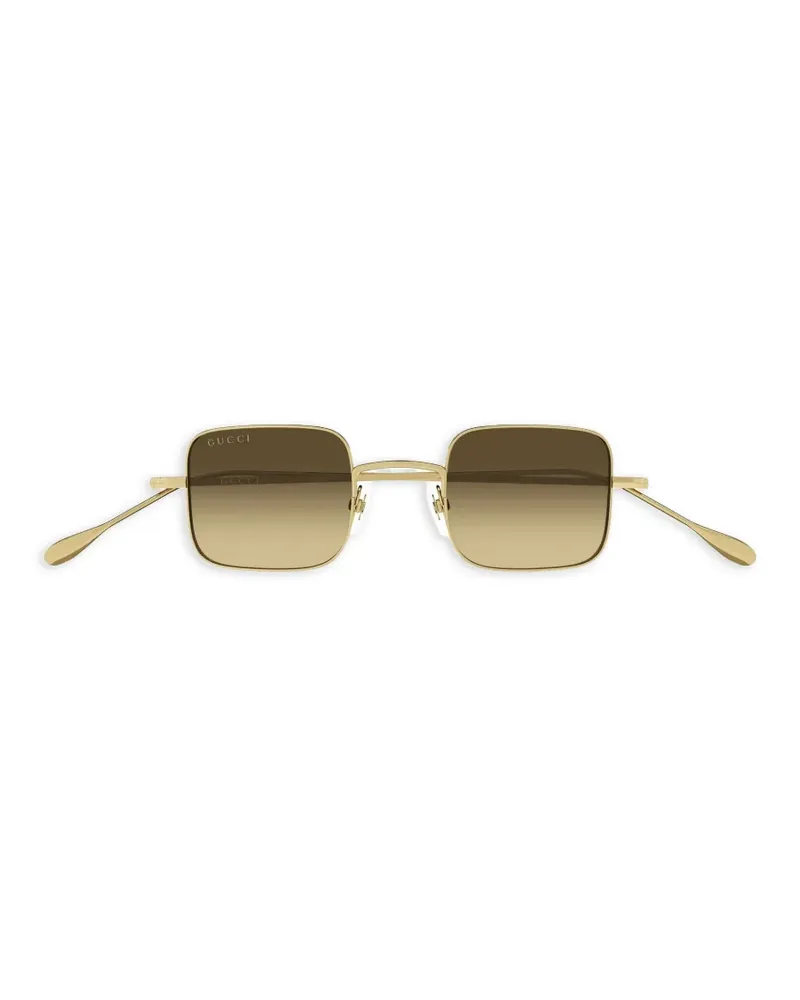 Gucci Sonnenbrille mit eckigem Gestell - Gold Gold
