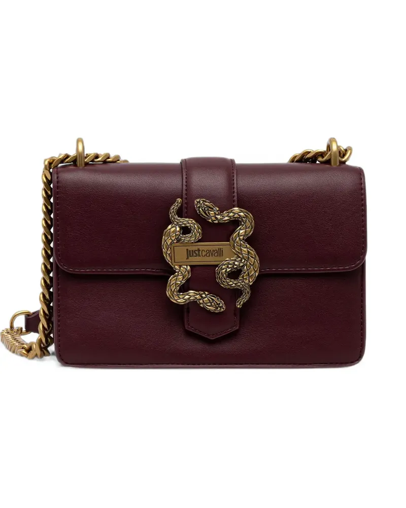 Just Cavalli snake-plaque leather shoulder bag - Rot Rot