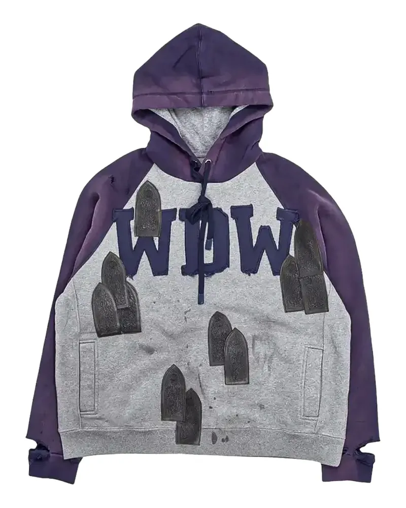 WHO DECIDES WAR faded appliqué hoodie - Grau Grau