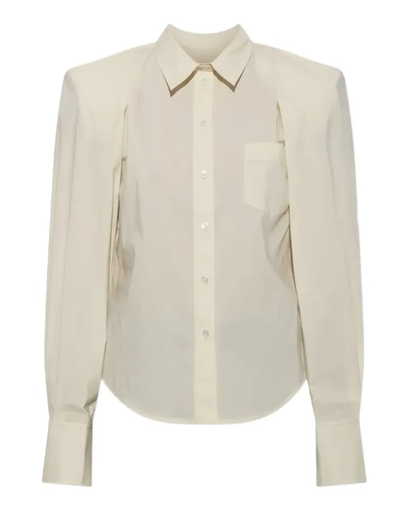 IRO Lizbeth padded-shoulder chest-pocket shirt - Nude Nude