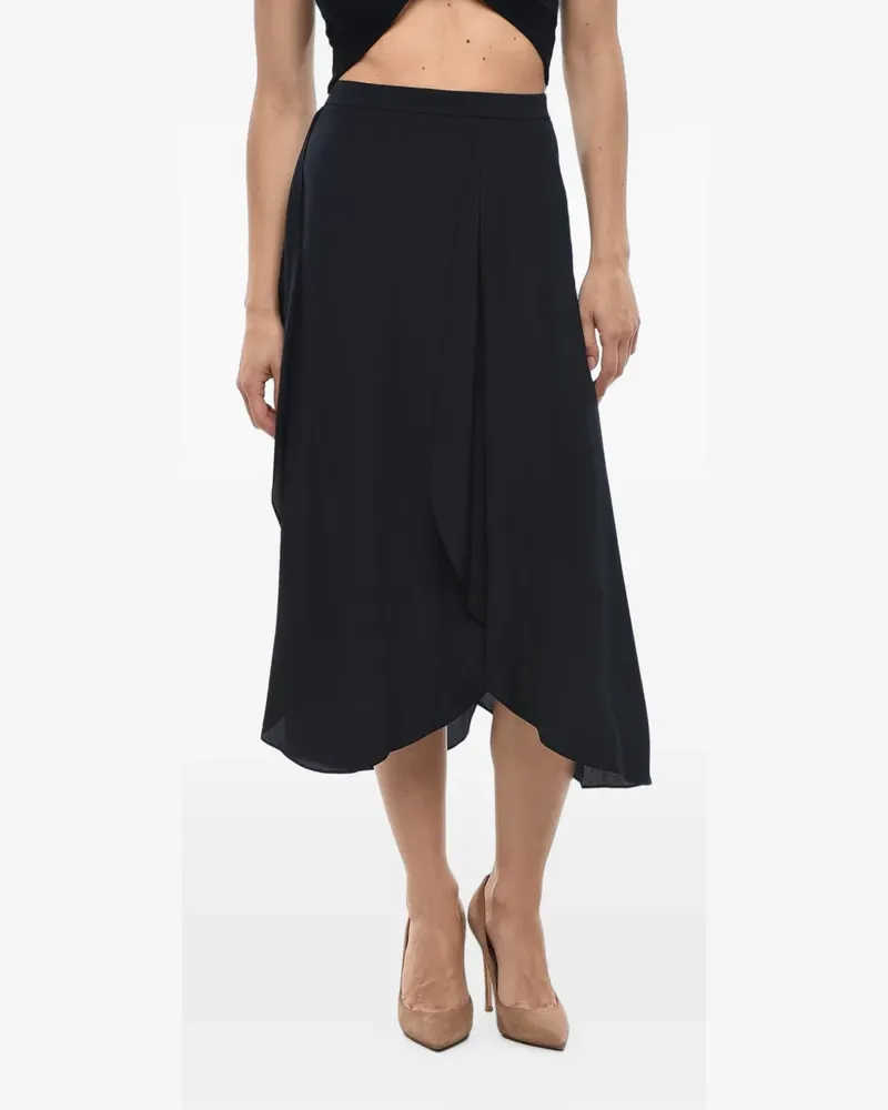 Stella McCartney flared silk-crepe midi skirt - Schwarz Schwarz
