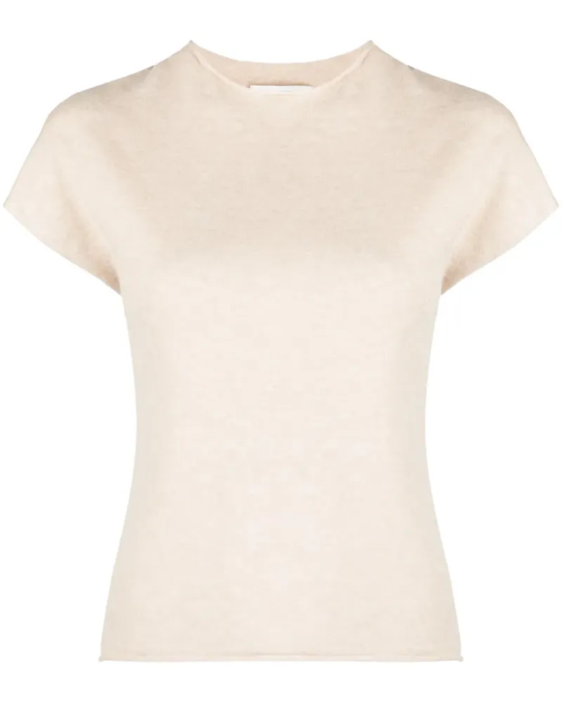 Vince Kurzärmeliges Strickoberteil - Nude Nude