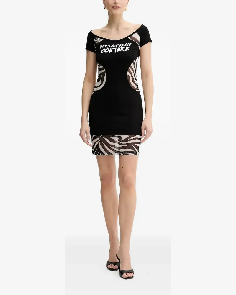 Versace Jeans Minikleid mit Zebra-Print - Schwarz Schwarz