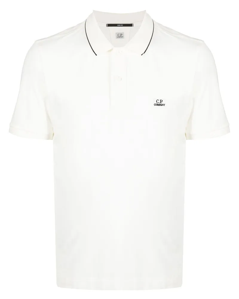 C.P. Company Poloshirt mit Logo-Stickerei - Weiß Weiß