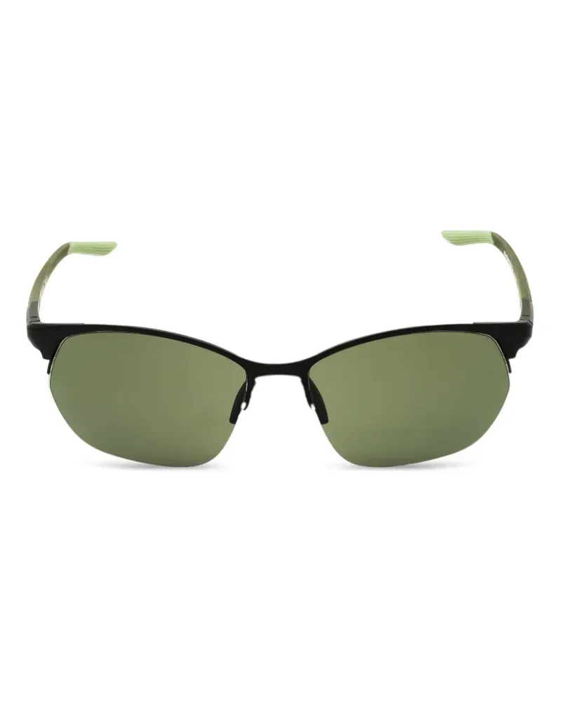 Nike Modern Metal Zone Sonnenbrille mit ovalem Gestell - Schwarz Schwarz