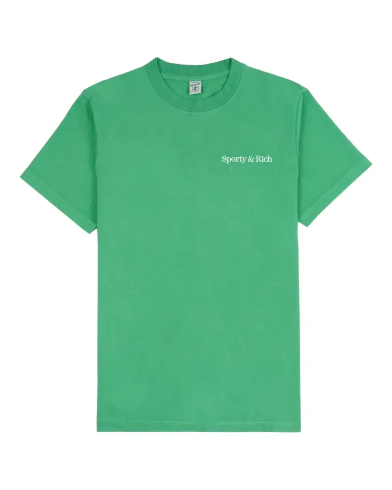 SPORTY & RICH Fitness 94 T-Shirt mit Logo-Print - Grün Grün
