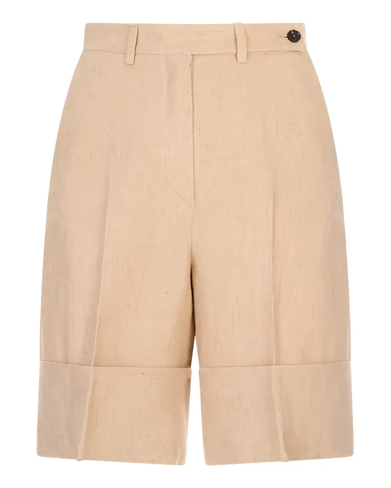 Kiton Knielange Plissee-Shorts - Nude Nude