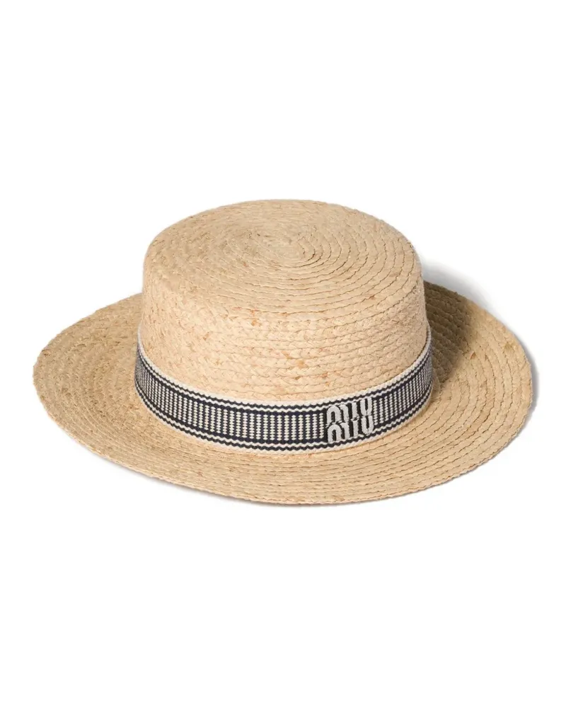 Miu Miu Hut aus Bast - Nude Nude