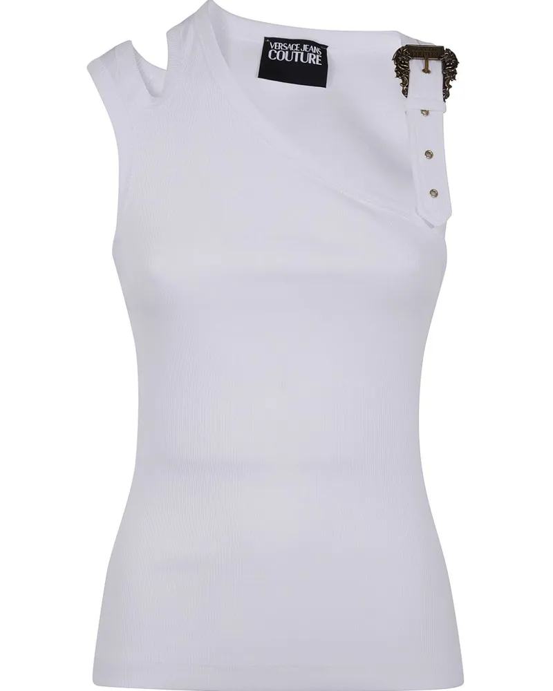 Versace Jeans Tanktop mit barocker Schnalle - Weiß Weiß