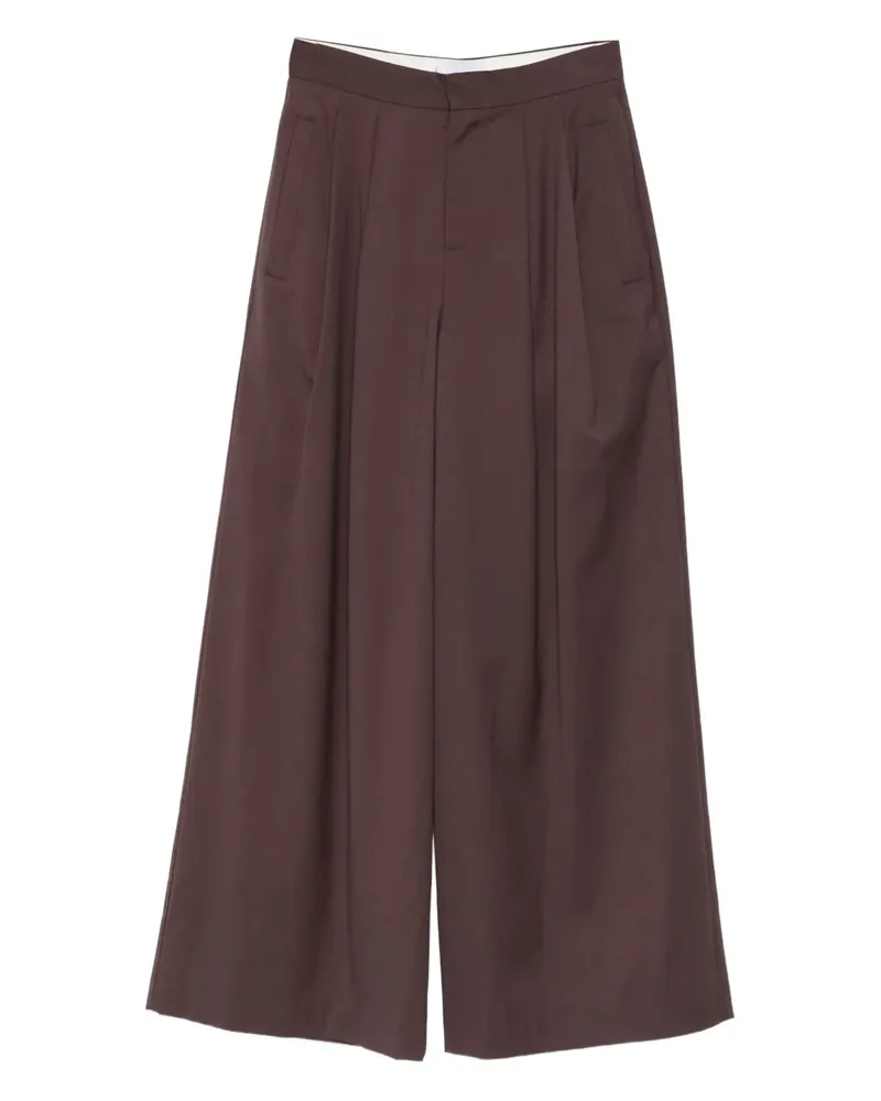 Isabelle Blanche Hose mit Bundfalten - Braun Braun