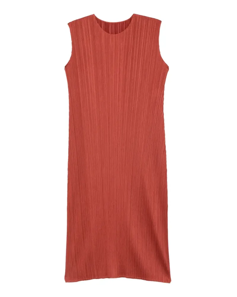 Issey Miyake Ärmelloses Pleats Kleid - Rot Rot