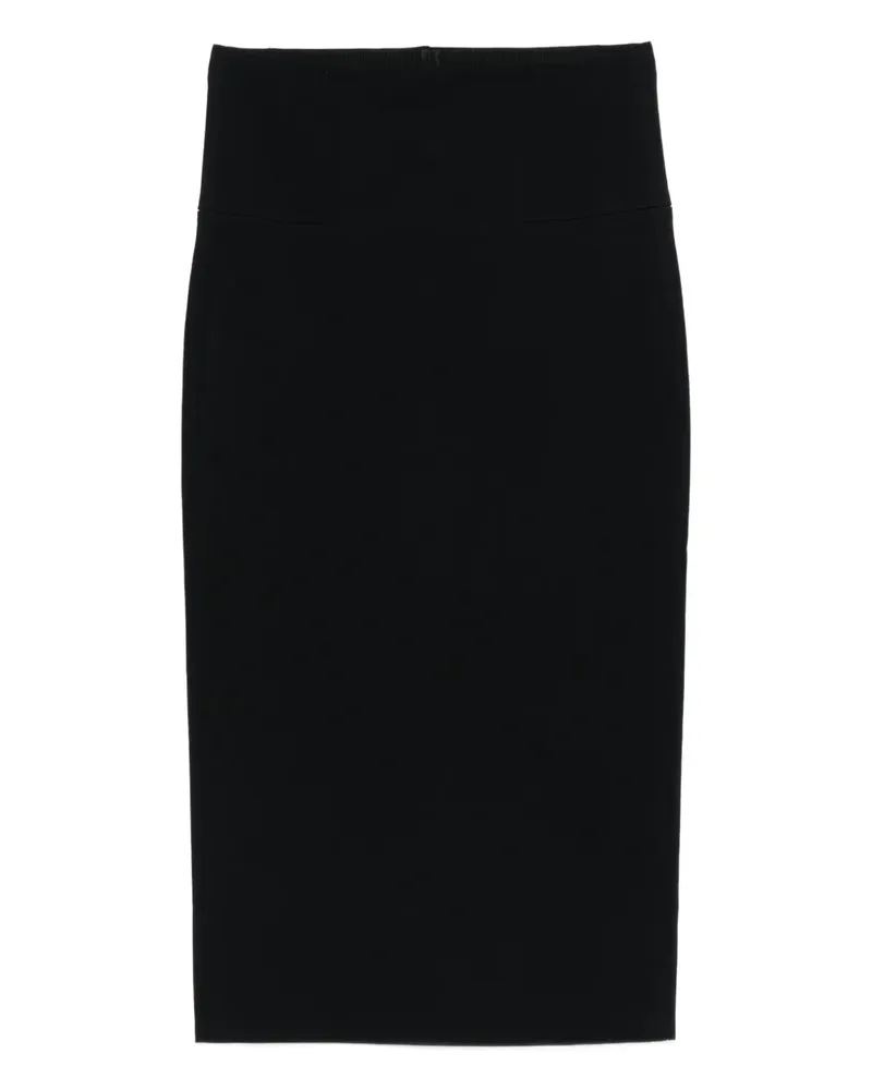 Patrizia Pepe Midirock mit Schlitz - Schwarz Schwarz