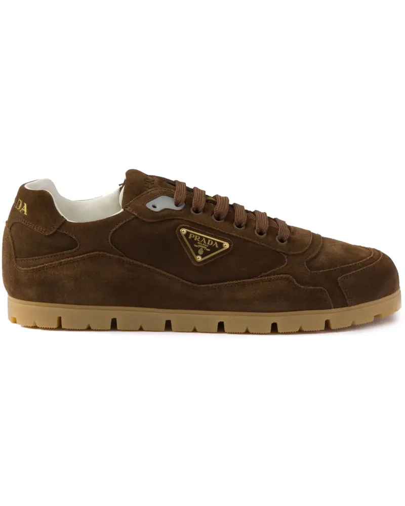Prada Ausgeblichene Sneakers aus Wildleder - Braun Braun