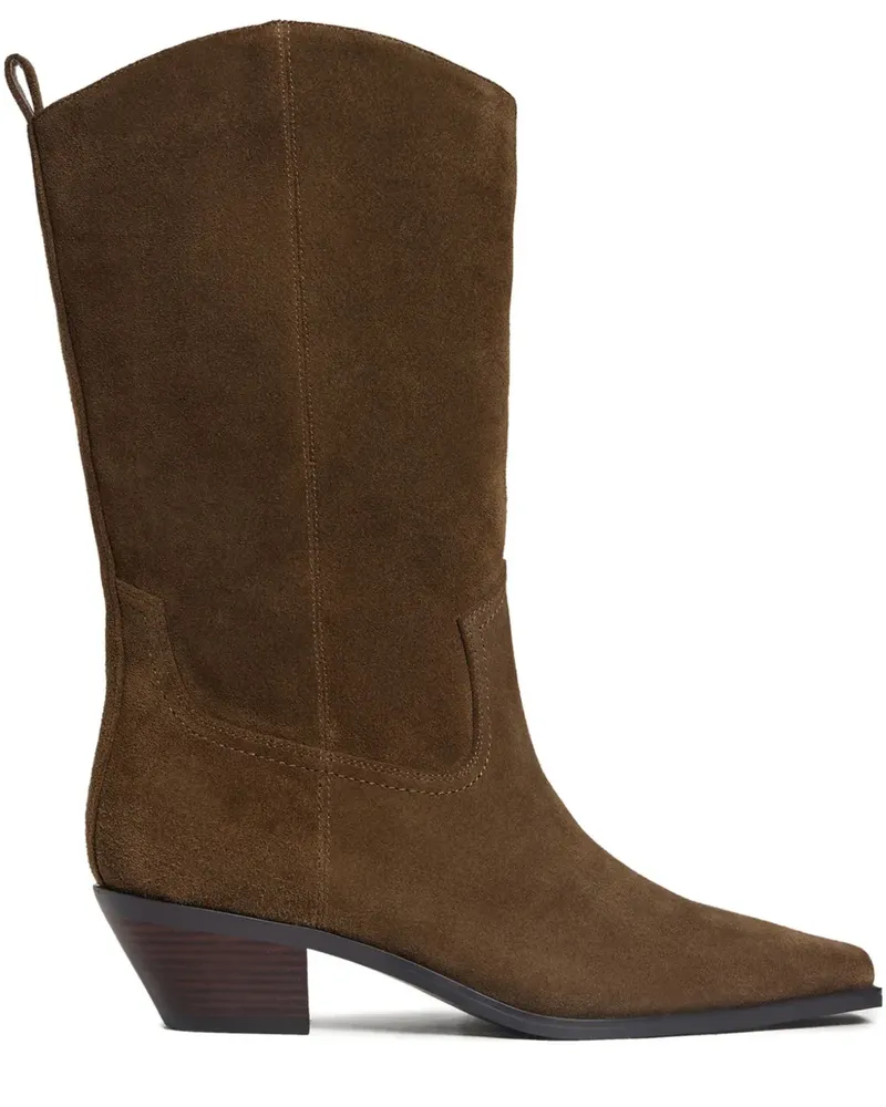 12 STOREEZ 40mm suede western boots - Braun Braun