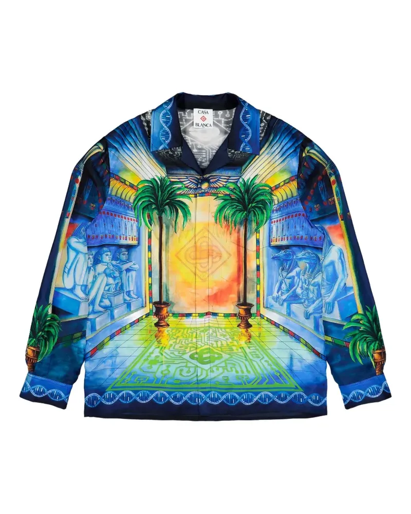 Casablanca Paris Geometrie Sacree Cuban Hemd - Blau Blau