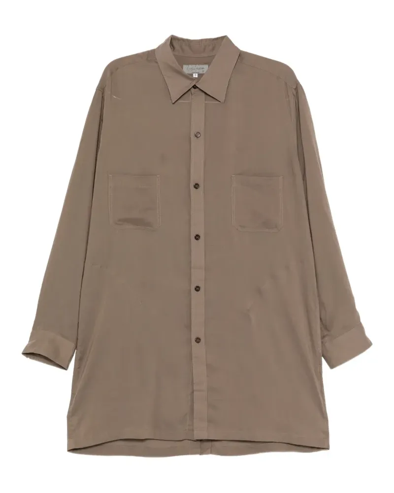 Yohji Yamamoto Hemd mit gerafften Ärmeln - Braun Braun