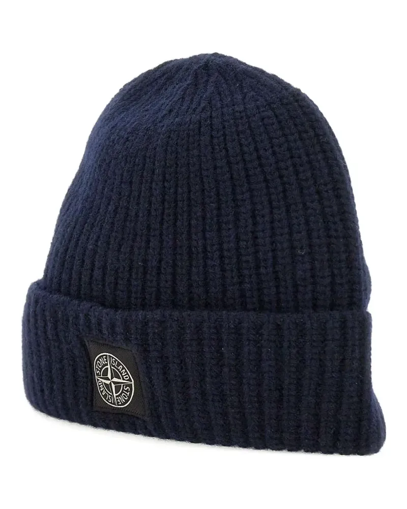Stone Island ribbed-knit beanie - Blau Blau