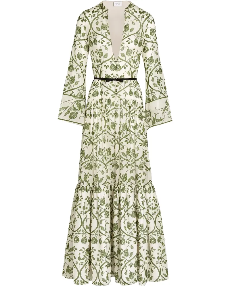 Giambattista Valli Kaftankleid mit Blumen-Print - Grün Grün