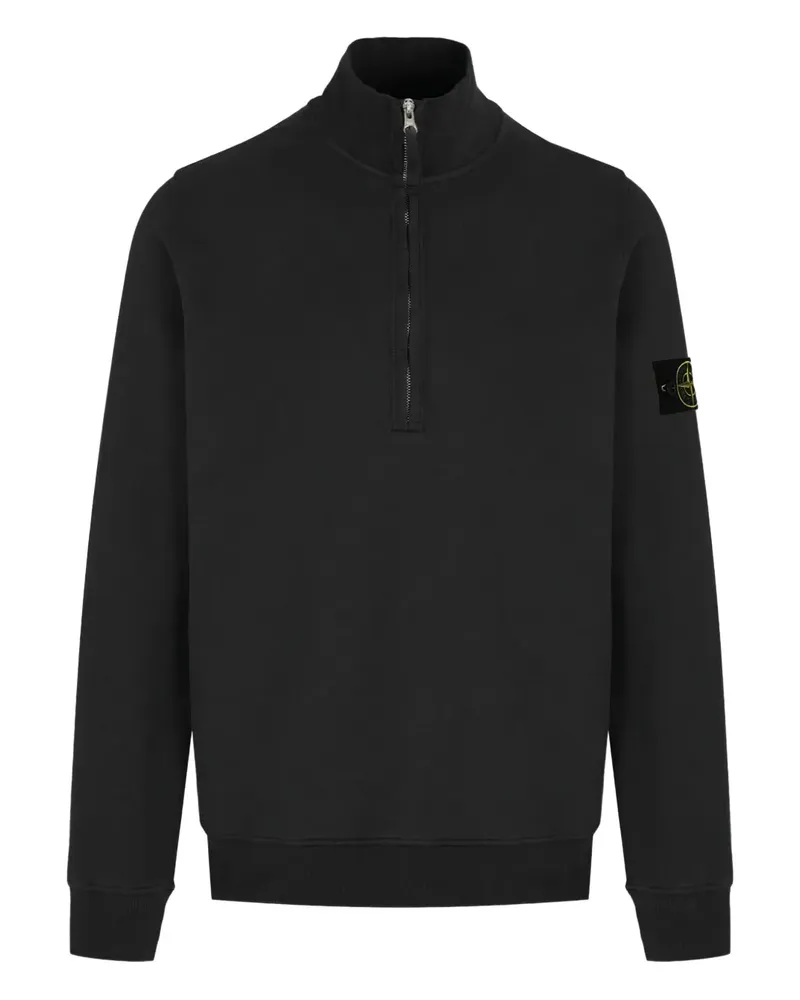 Stone Island Sweatshirt mit kurzem Reißverschluss - Schwarz Schwarz