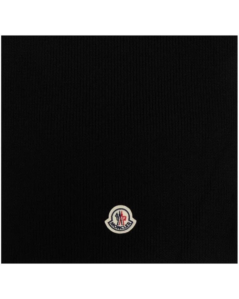 Moncler Schal mit Logo-Patch Schwarz