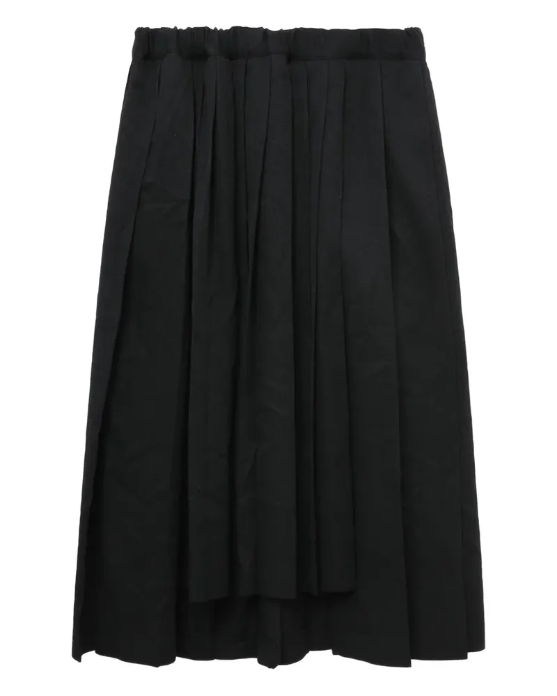 Comme des Garçons Midirock mit Falten - Schwarz Schwarz