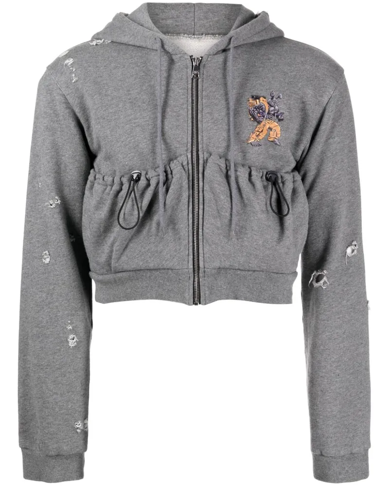 Natasha Zinko Camping Bunny Hoodie mit Kängurutasche - Grau Grau