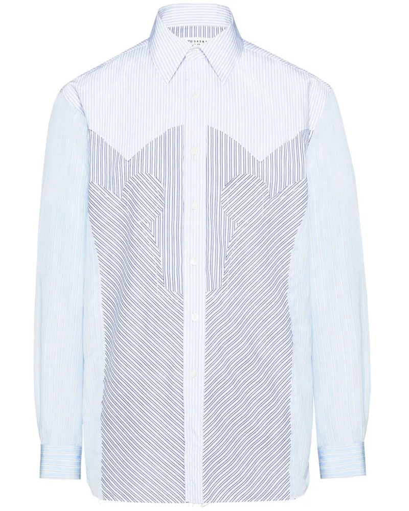 Maison Margiela Gestreiftes Yoke Hemd - Blau Blau