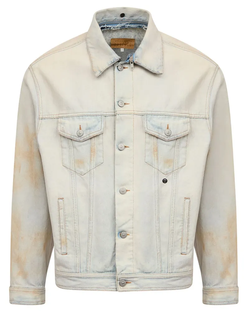 Maison Margiela Jeansjacke im Distressed-Look - Nude Nude