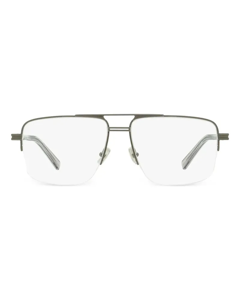 Ermenegildo Zegna Halbrand-Brille mit Pilotengestell - Grau Grau
