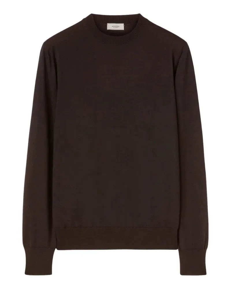 AGNONA Pullover mit geripptem Saum - Braun Braun