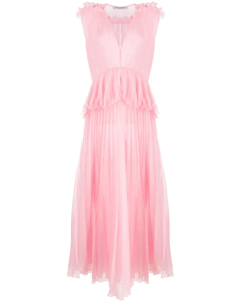 Philosophy Di Lorenzo Serafini Plissiertes Maxikleid - Rosa Rosa