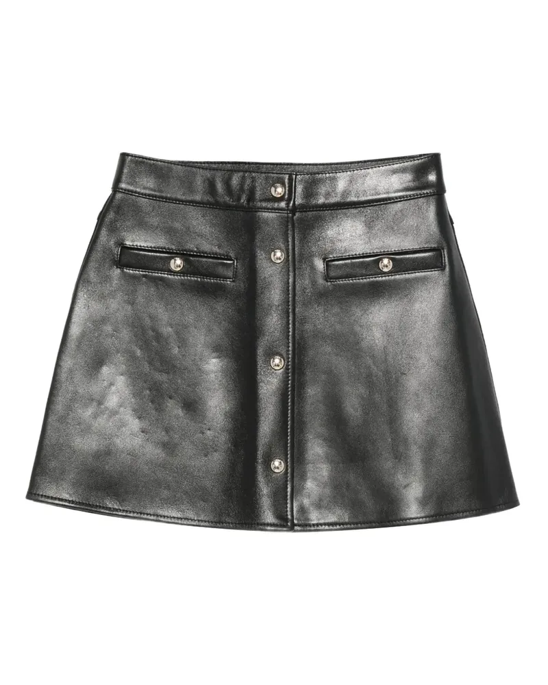 Maje button-fastening leather skirt - Schwarz Schwarz
