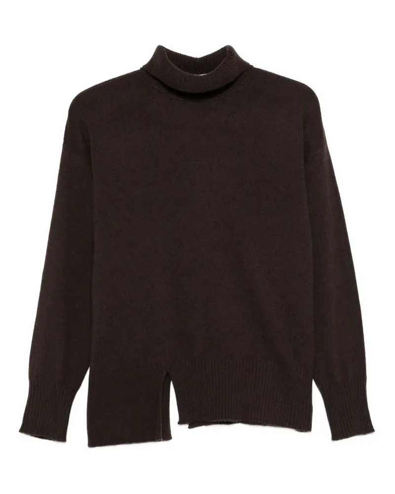 Antonelli Firenze Rollkragenpullover mit seitlichem Schlitz - Braun Braun