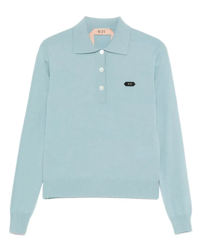 N° 21 Poloshirt mit Knopfverschluss - Blau Blau